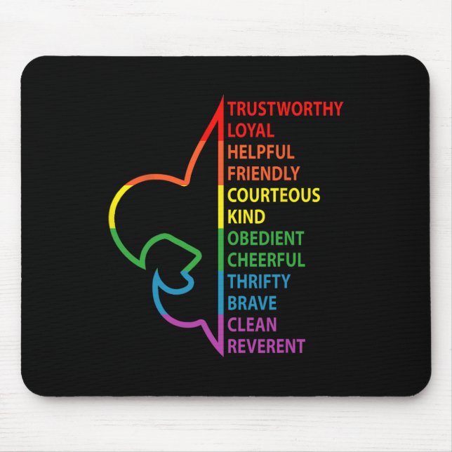 Pfadfinder Gesetz Pfadfinder Camping Regenbogen Bu Mousepad (Vorne)