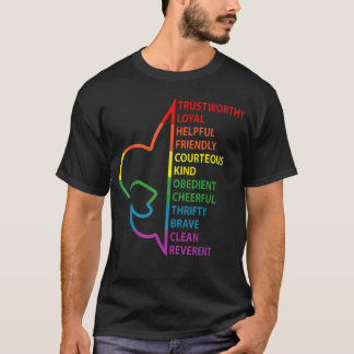 Pfadfinder Gesetz Pfadfinder Camping Regenbogen T-Shirt
