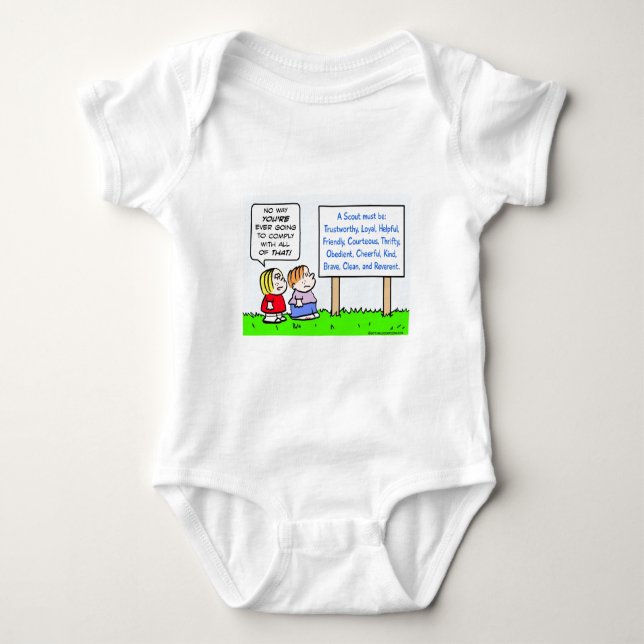 Pfadfinder halten mutige treue Treue Baby Strampler (Vorderseite)