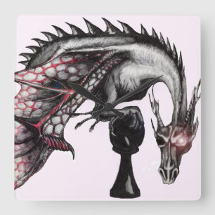 Pfanddrache-Wanduhr Quadratische Wanduhr
