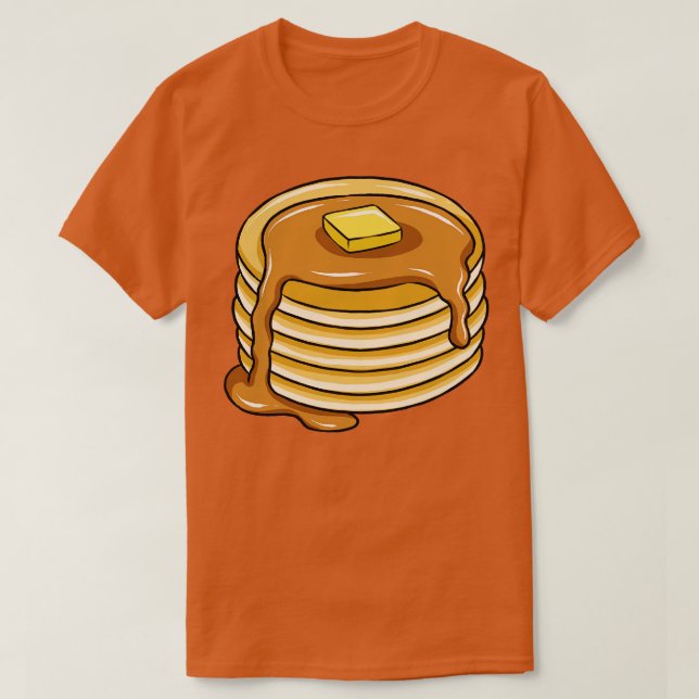 Pfannenstack mit Ahornsirup T-Shirt (Design vorne)