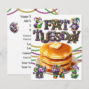 Pfannkuchen-Abendessen - Fat Tuesday Einladung