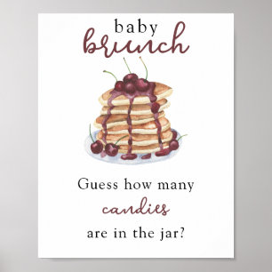 Pfannkuchen Baby Shower Errate wie viele Süßigkeit Poster