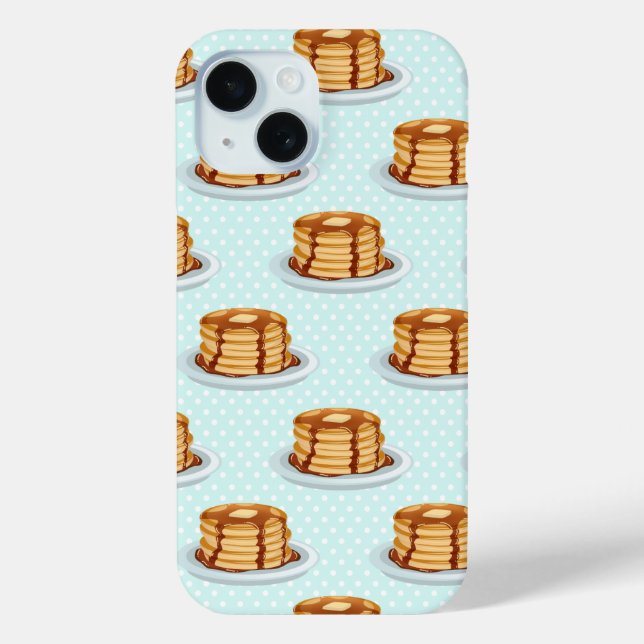 Pfannkuchen mit Ahornsirup und Punkt-Muster Case-Mate iPhone Hülle (Rückseite)