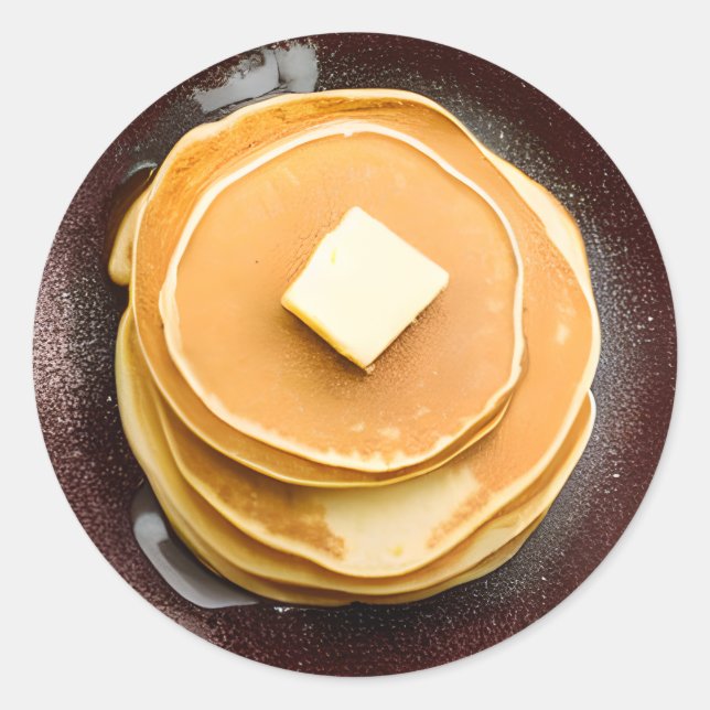 Pfannkuchen mit Butter Runder Aufkleber (Vorderseite)