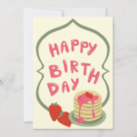 Pfannkuchen mit Erdbeeren Happy Birthday
