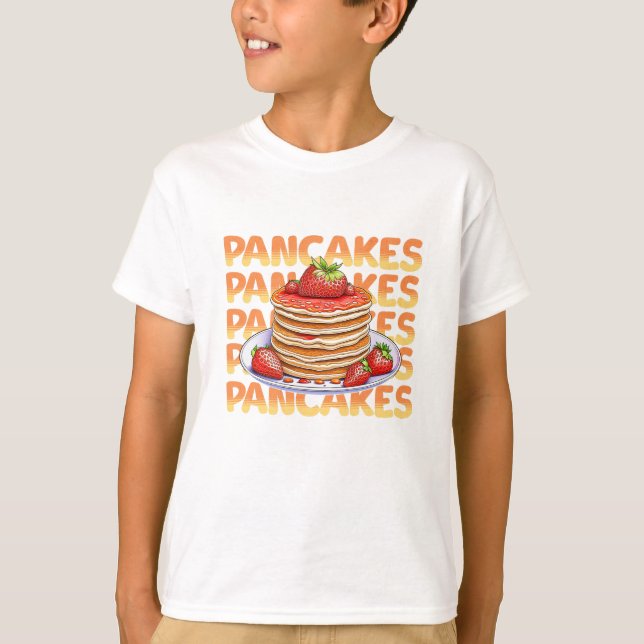 Pfannkuchen mit Erdbeeren überzogen T-Shirt (Vorderseite)