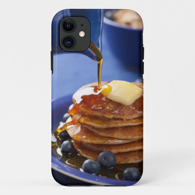 Pfannkuchen mit Sirup und Blaubeere Case-Mate iPhone Hülle (Rückseite)