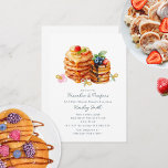 Pfannkuchen   Schnuller Kinderdusche Frühstück Bru Einladung<br><div class="desc">Brunch Babydusche "Pfannkuchen und Schnuller" Thema mit Aquarell Inspiriert Illustration von zwei Stapel Pfannkuchen überzogen Sirup,  Schokolade,  und Obst.</div>