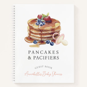 Pfannkuchen & Schnuller Rosa Babyparty-Gästebuch Notizbuch