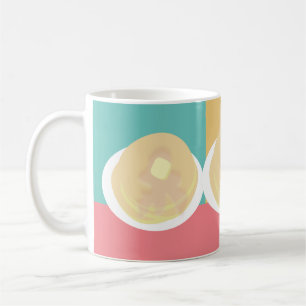 Pfannkuchen Sirup Tröpfelt Bunt Rosa Türkis Kaffeetasse