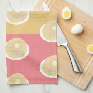 Pfannkuchen Sirup tropft Bunt Rosa Türkis Gelb Geschirrtuch