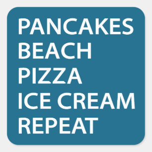 Pfannkuchen Strand Pizza Eiscreme Wiederholung Quadratischer Aufkleber