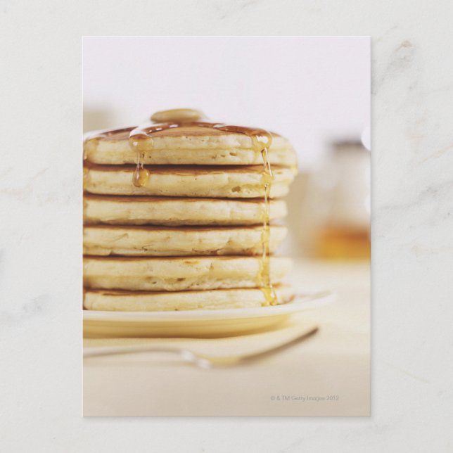 Pfannkuchen und Ahornsirup Postkarte (Vorderseite)