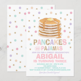 Pfannkuchen und Pajamas zum Geburtstag Einladung