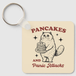 Pfannkuchen und Panikattacken lustige Katze Schlüsselanhänger