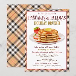 Pfannkuchen und Pyjama-Feiertagsbrunch Einladung