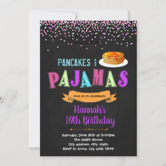 Pfannkuchen- und Pyjama-Partygeburtstagseinladung Einladung