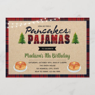 Pfannkuchen- und Pyjamageburtstagseinladung Einladung