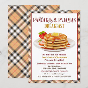 Pfannkuchen und Pyjamas Frühstückseinladung Einladung