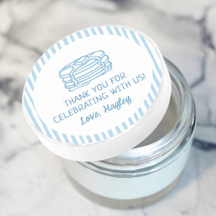 Pfannkuchen und Schlafanzug Frühstück Danke Runder Aufkleber