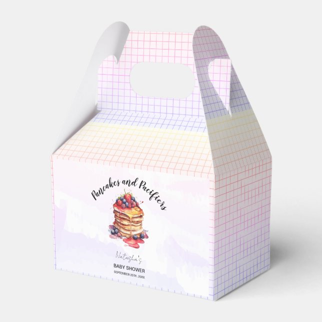 Pfannkuchen und Schnuller Brunch Babydusche Geschenkschachtel (Vorderseite)