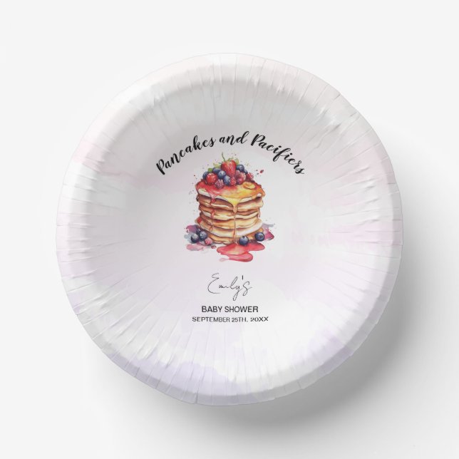 Pfannkuchen und Schnuller Brunch Babydusche Pappteller (Vorderseite)