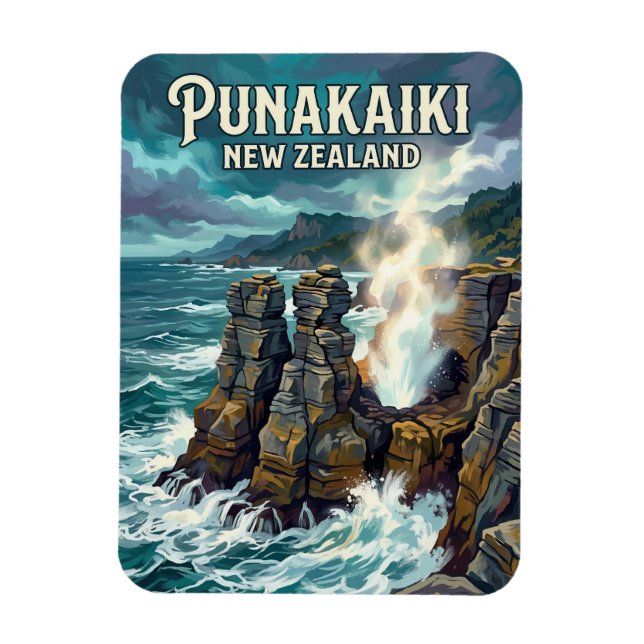 Pfannkuchenfelsen Neuseeland Magnet (Vertikal)
