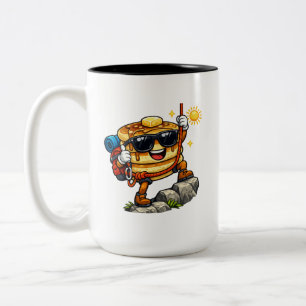 Pfannkuchenstapel-Klettern Zweifarbige Tasse