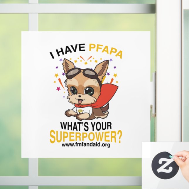 PFAPA Superpower Fenêtre/Mur autocollant avec BG b (Maison)
