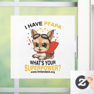 PFAPA Superpower Window/Wall Aufkleber mit weißem 