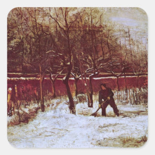 Pfarrgarten in Nuenen von Vincent van Gogh Quadratischer Aufkleber