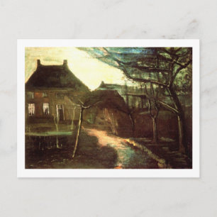 Pfarrhaus in Nuenen bei Mondlicht, Vincent van Gog Postkarte