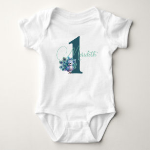 Pfau 1. Geburtstag Bodysuit Baby Strampler