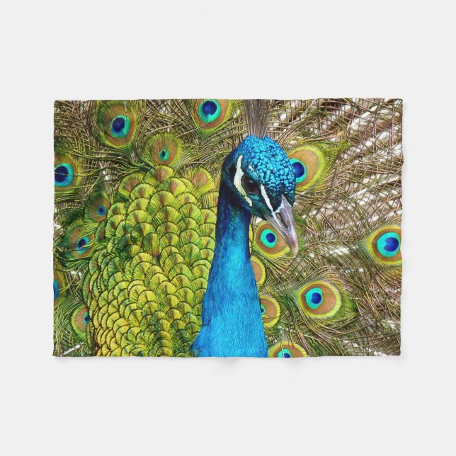 Pfau 3 fleecedecke (Vorderseite (Horizontal))