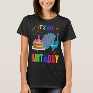 Pfau 5. Geburtstag Niedliche Vögel Tiergrafie T-Shirt