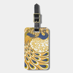 Pfau Antike Vintage Farbe Gepäckanhänger