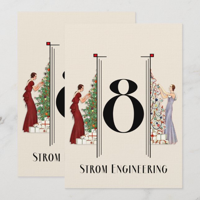 Pfau Art Deco Flair Tischnummer 8 (Vorne/Hinten)