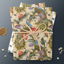 Pfau Art Nouveau Blumenmuster Papier