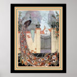 "Pfau auf der Terrasse" Art Deco 16x20 Poster<br><div class="desc">"Pfau auf der Terrasse" Art Deco 16x20 Ca. 1920</div>