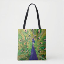 Pfau auf einem Totbeutel