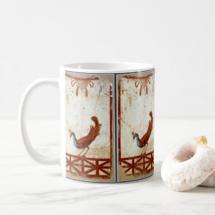 Pfau auf Fresco Antikes antikes Gemälde Kaffeetasse