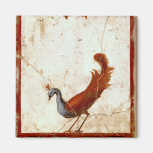 Pfau auf Fresco Antikes antikes Gemälde Magnet