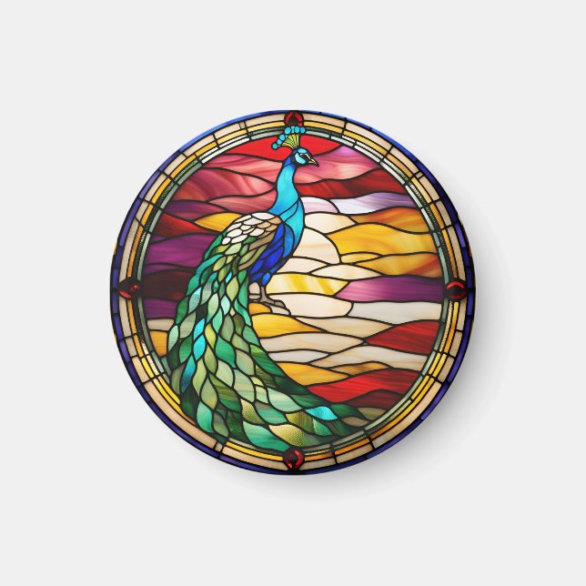Pfau auf rosa magnet (Vorne)