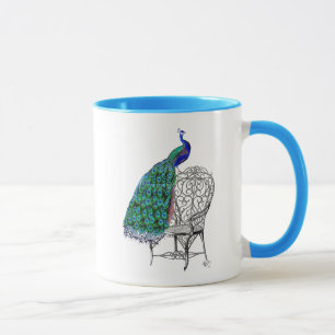 Pfau auf Stuhl Tasse