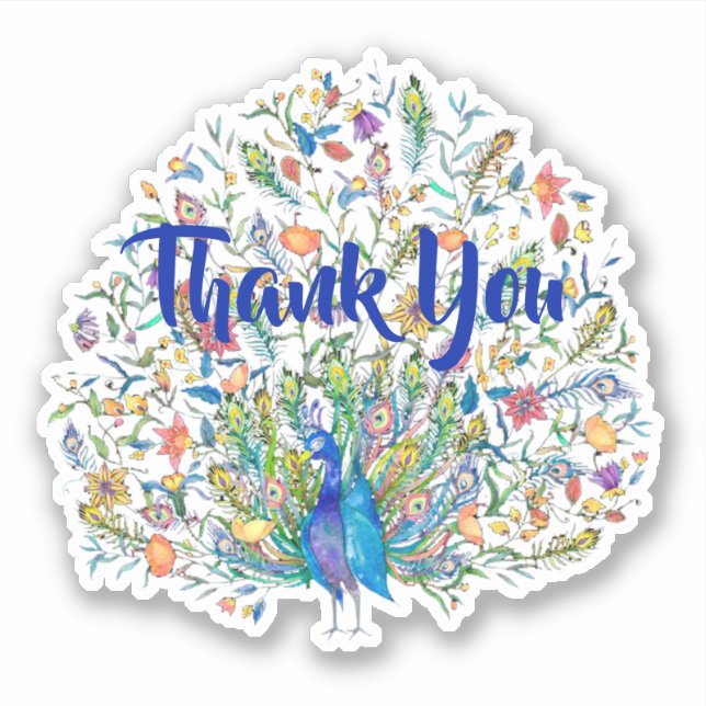 Pfau Aufkleber (Vorderseite)