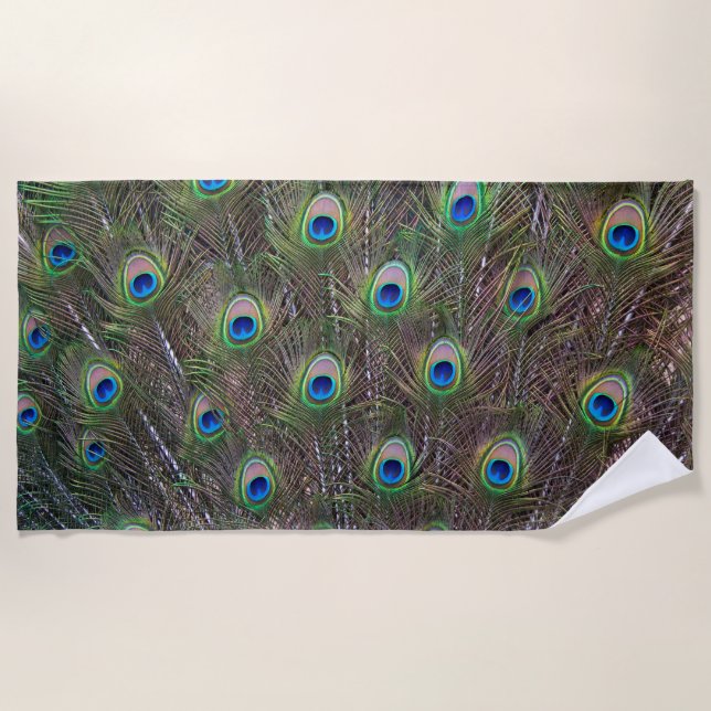 Pfau-Badetuch Strandtuch (Vorderseite)