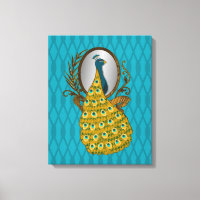 Pfau bewundert seine Reflektionskanvas Print