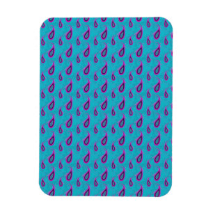 Pfau-Blau Paisley Magnet