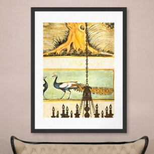 Pfau Brüllende 20er Hochzeitsposter Poster